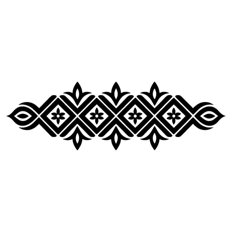 Geometric Tribal Border, Intricate Black, Pattern vector