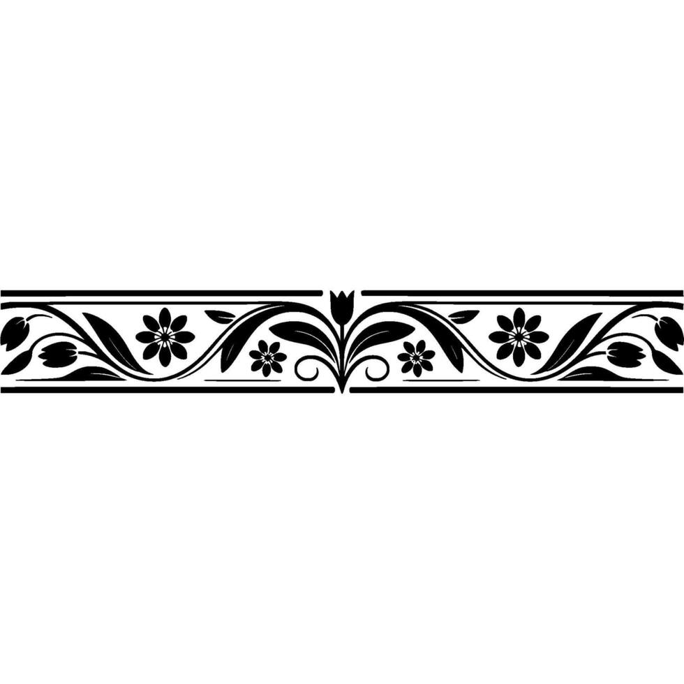 Elegant Floral Border, Vintage Element, alternate version 15 vector