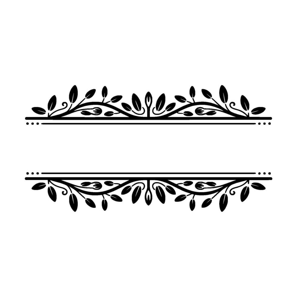 Elegant Botanical Divider, Vintage Style, Decorative Border, Floral vector
