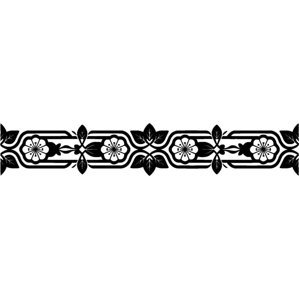 Elegant Floral Border, Art Nouveau , Decorative Element vector
