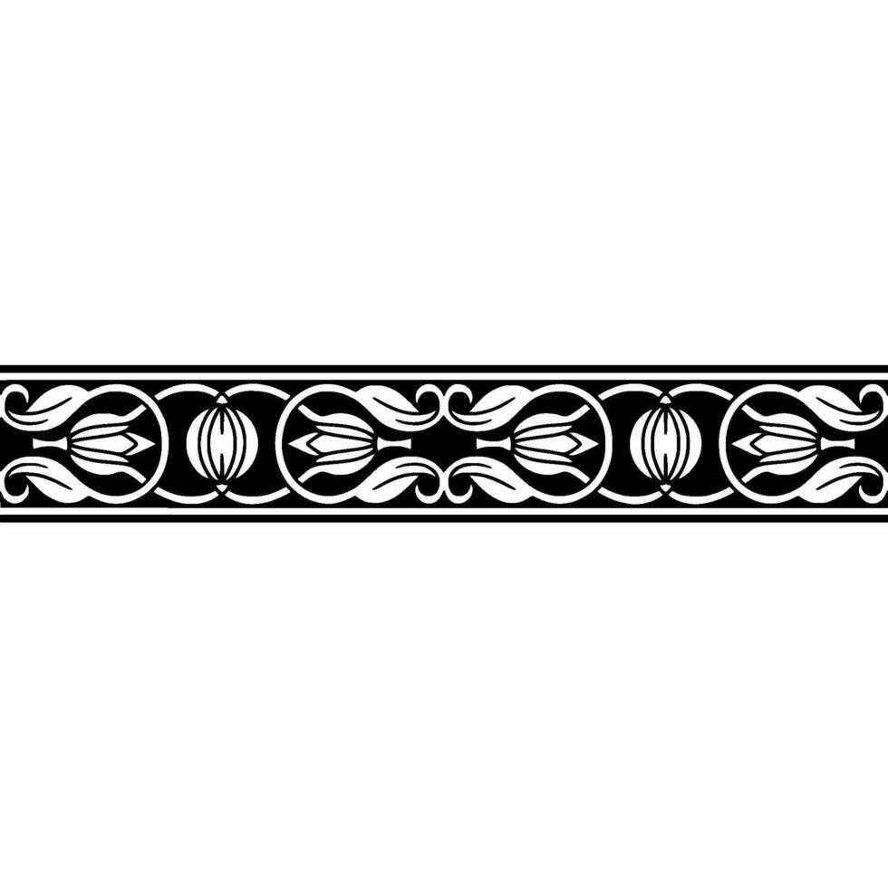 Elegant Art Nouveau Floral Border, Vintage - Artnouveau vector