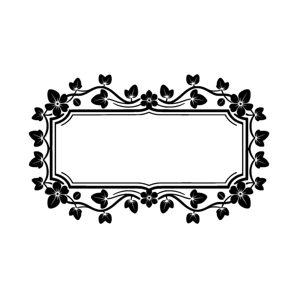 Elegant Floral Frame, Vintage , Decorative Border - Minimalism vector
