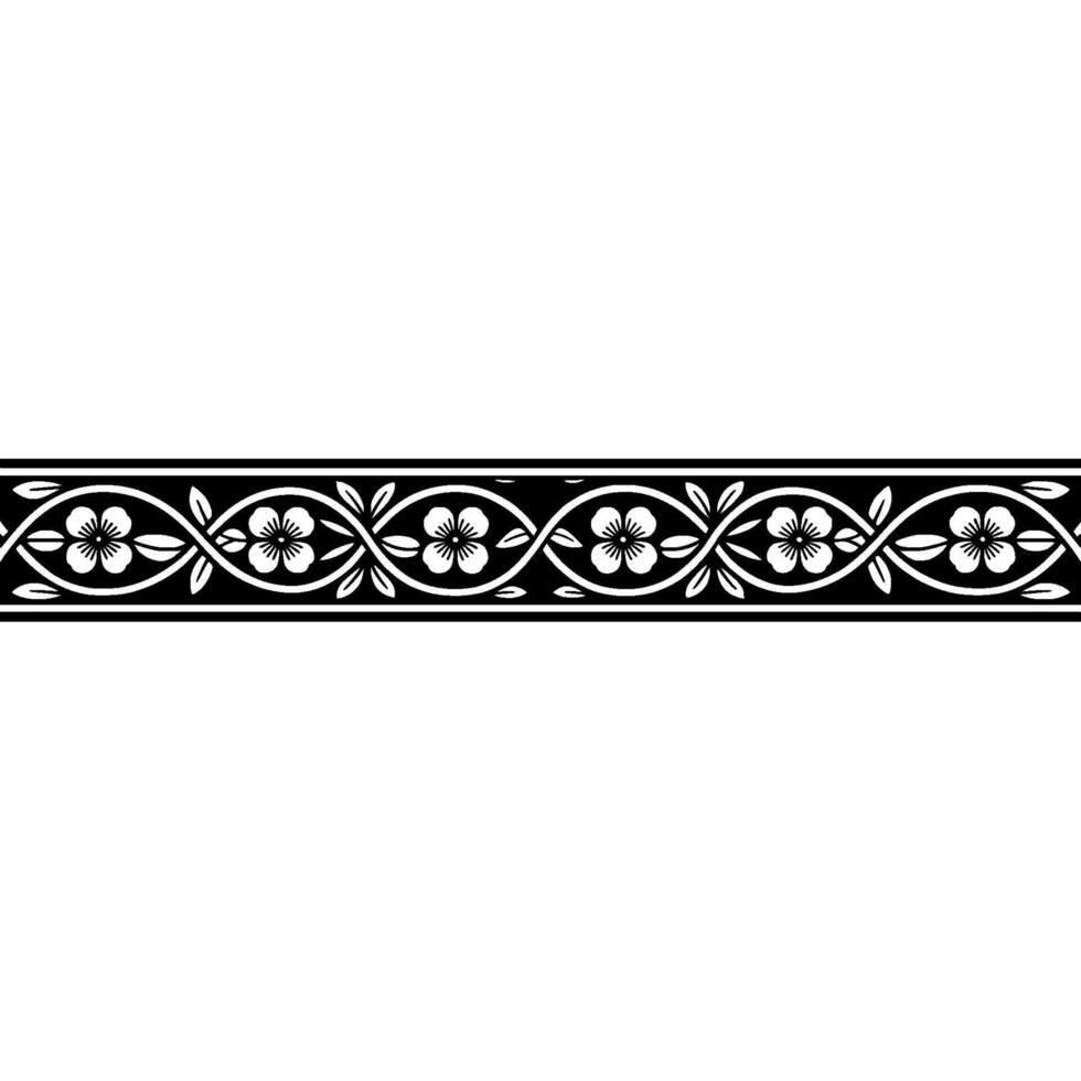 Elegant Floral Border, Vintage , Subtle Texture - Ornamental vector