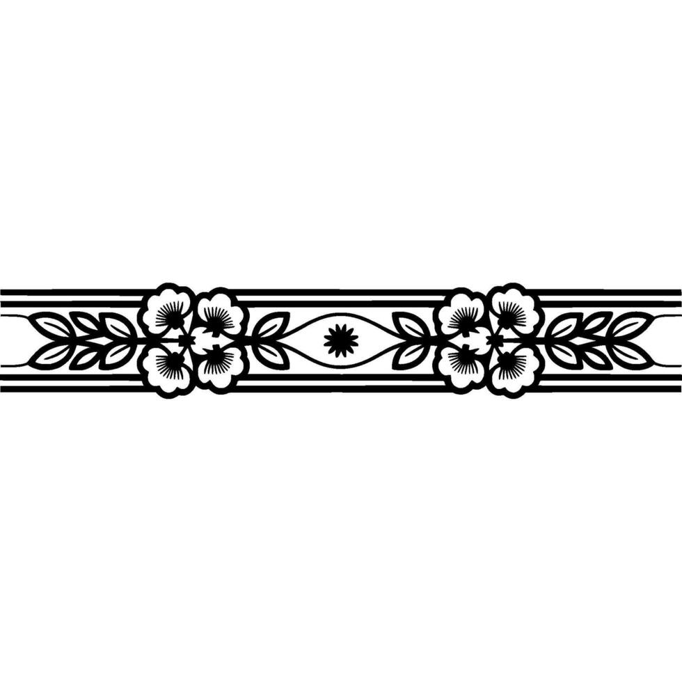 Elegant Floral Border, Vintage , Decorative Element, alternate version 159 vector
