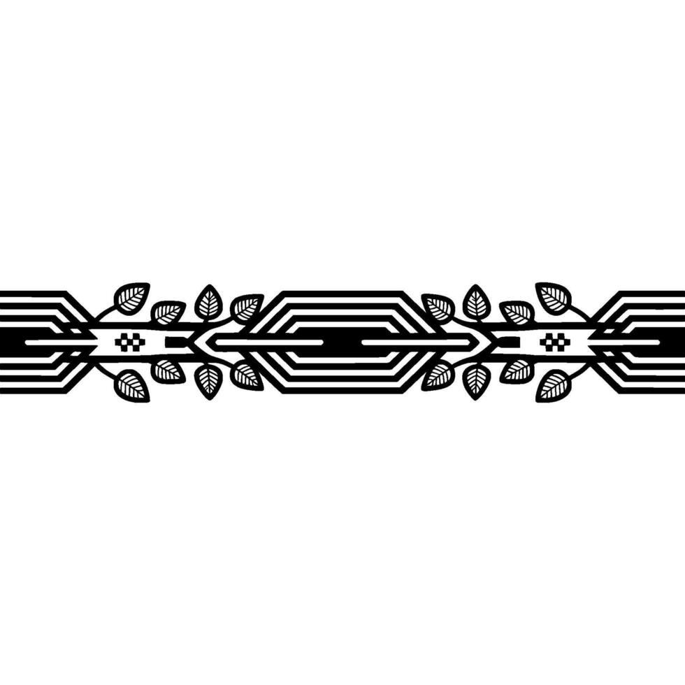Geometric Deco Leaf Border Elegant Element vector