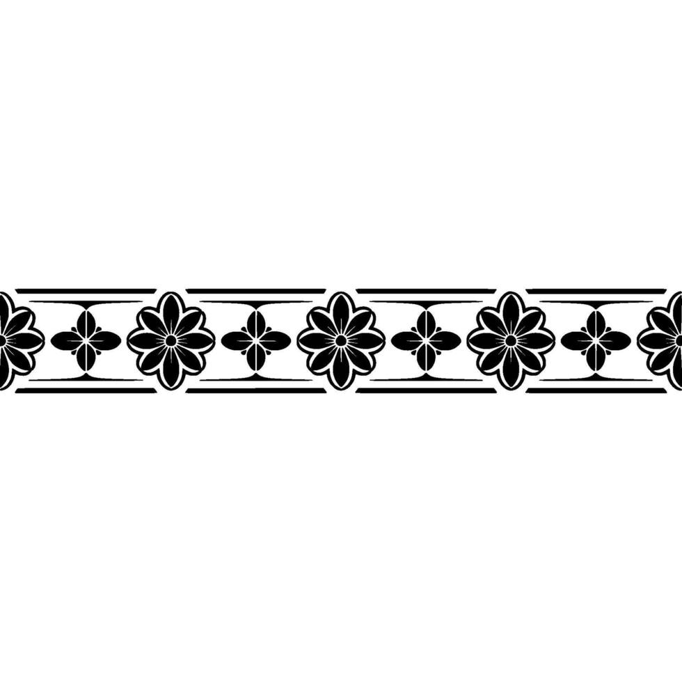 Elegant Floral Border, Vintage , Minimalist Ornamentation, Botanical vector