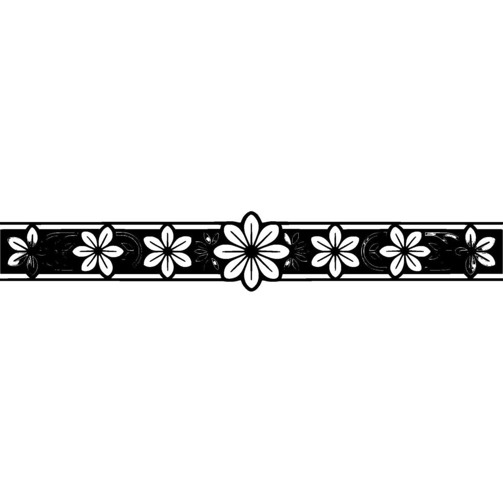 Stylized Floral Border, Vintage Element - Art vector