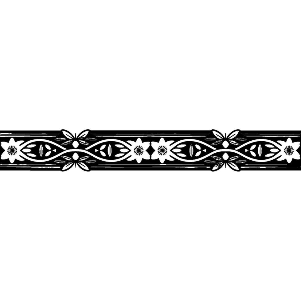 Elegant Black and Grey Botanical Border vector