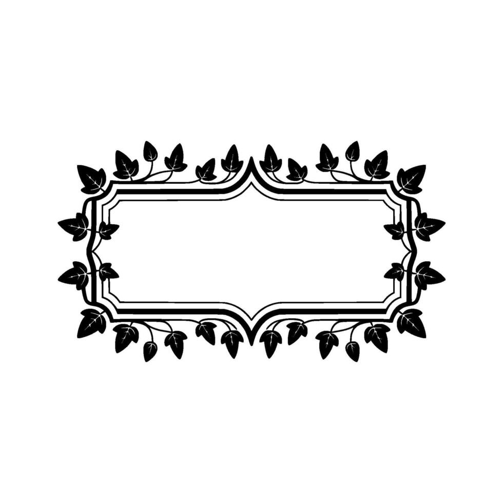 Elegant Botanical Frame, Vintage Style, Decorative Border - Leaves vector