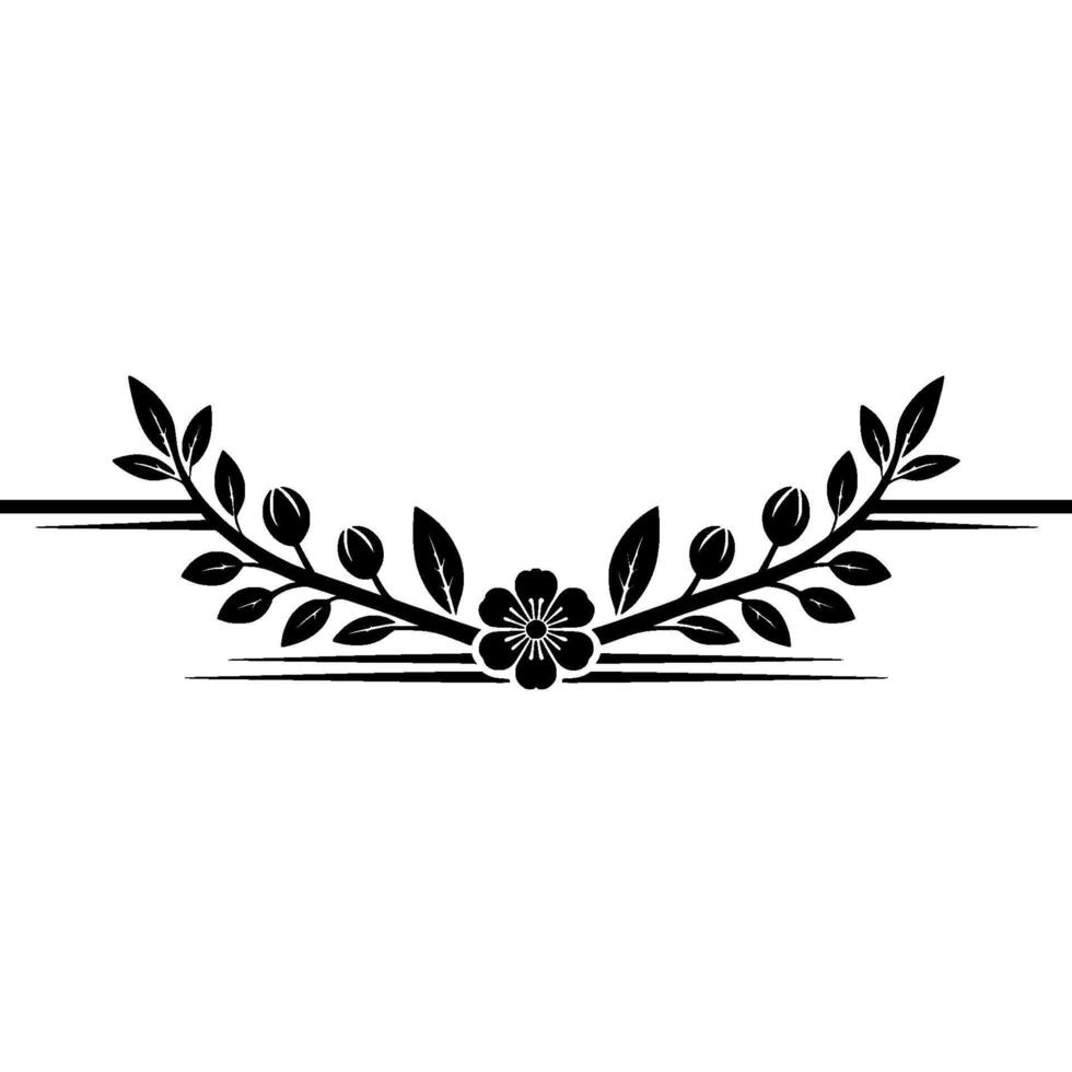 Elegant Floral Border, Vintage , Minimalist Illustration - Leaf vector