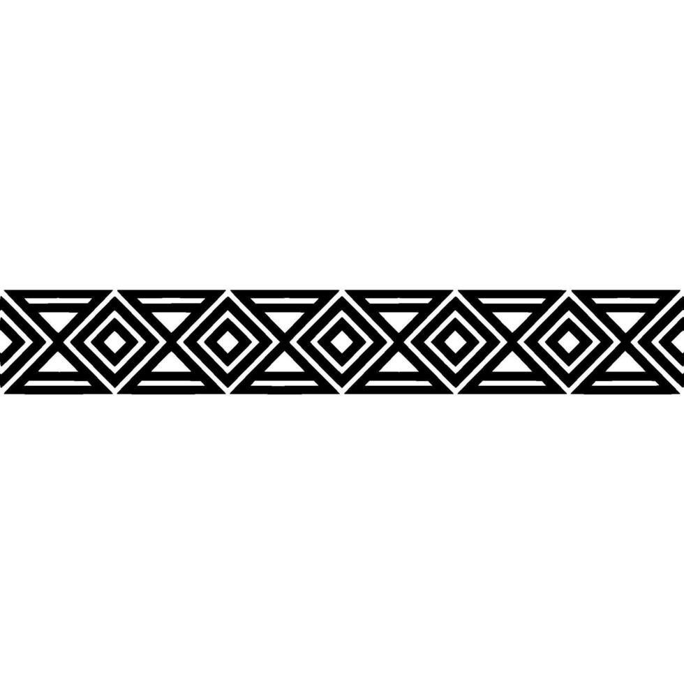 Geometric Deco Border Minimalist Black White Pattern - Linear vector