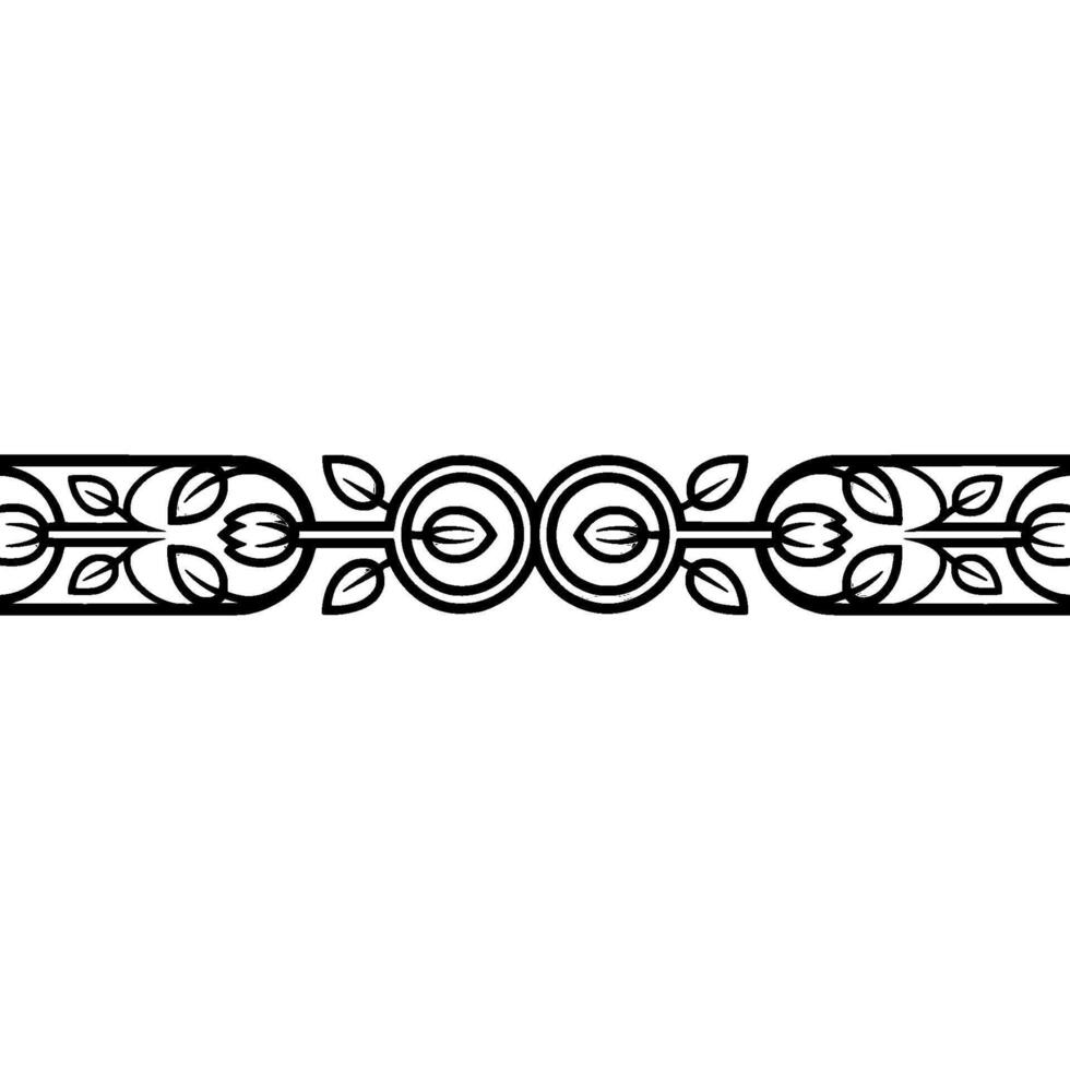 Elegant Botanical Border, Vintage Style - Grey vector