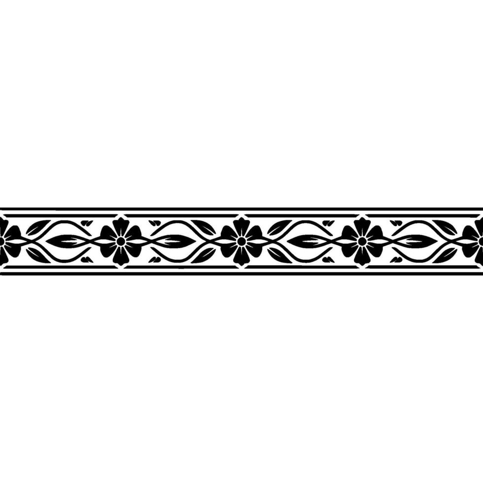 Elegant Floral Border, Vintage , Decorative Element, alternate version 165 vector