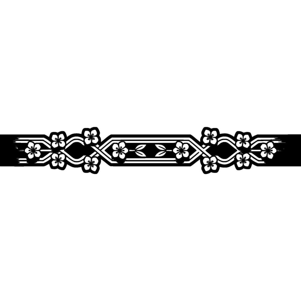 Elegant Floral Border, Vintage Style, Decorative Element, Delicate vector