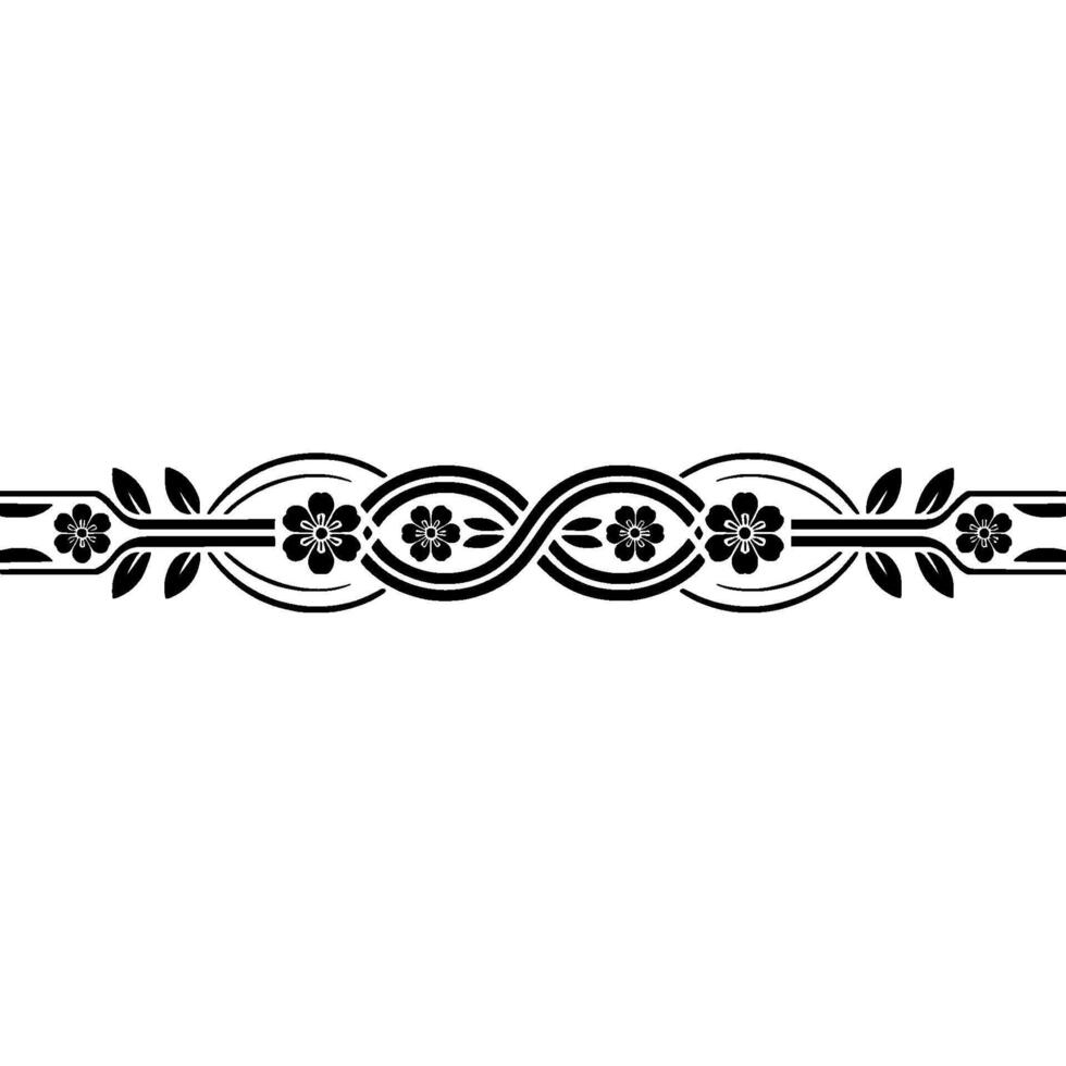 Elegant Floral Border, Vintage Element, alternate version 18 vector