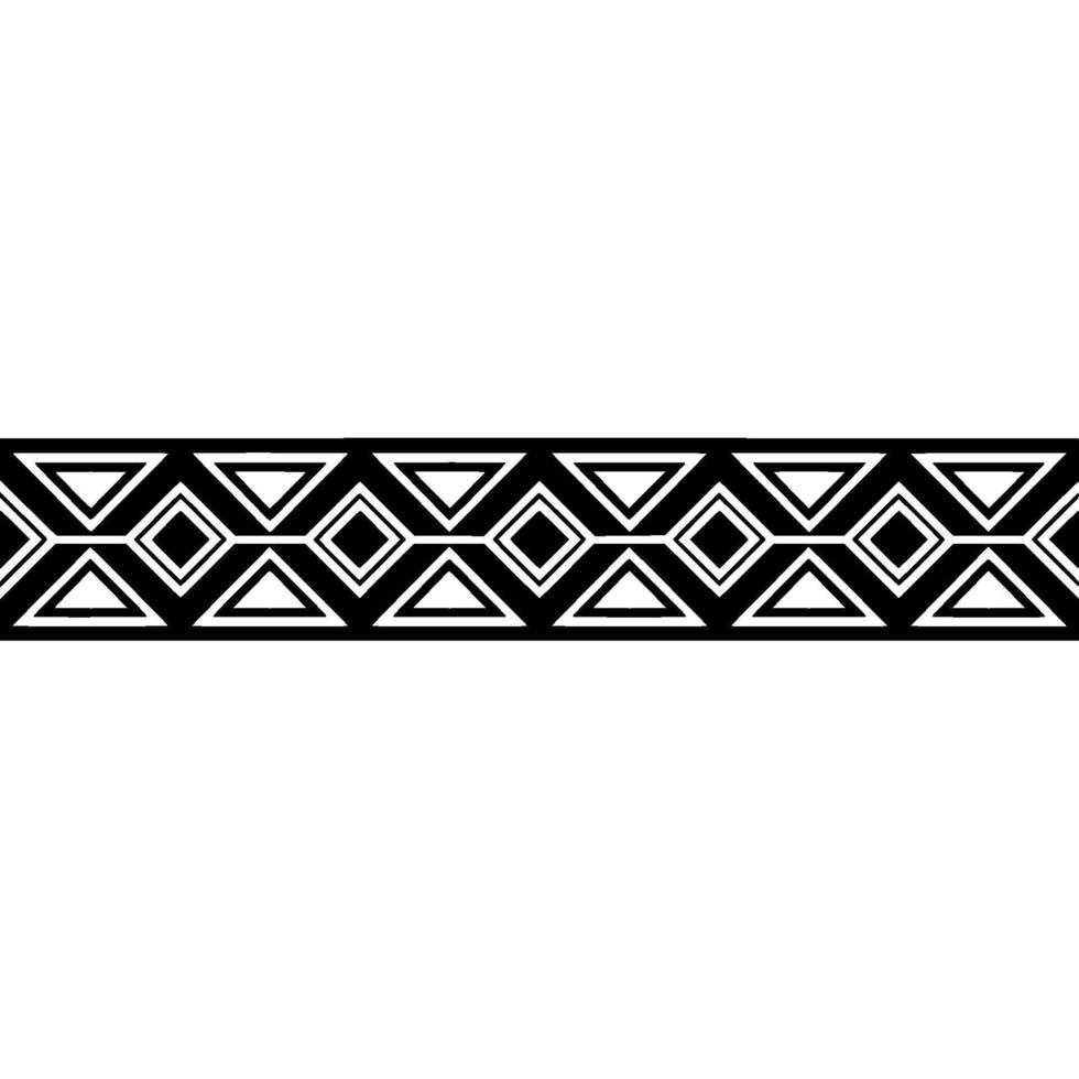Geometric Deco Border, Minimalist Black White Pattern - Art deco vector