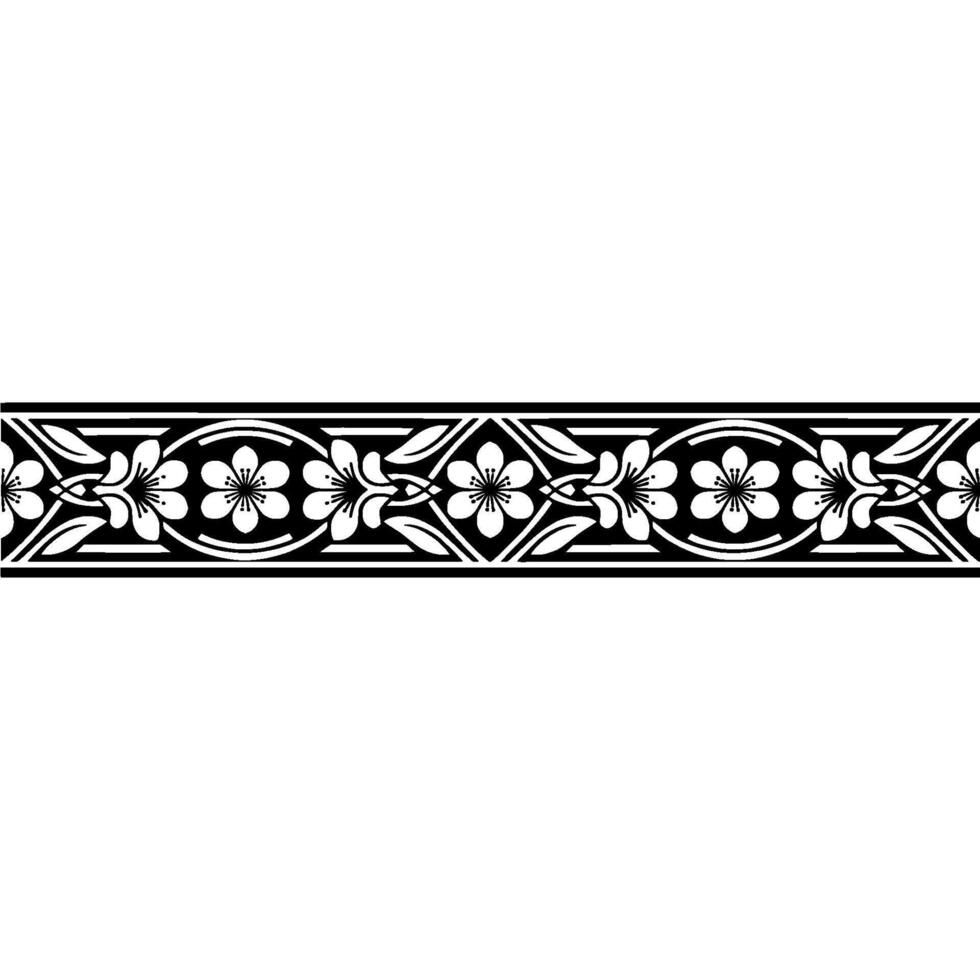 Elegant Floral Border, Vintage , Decorative Element, Detailed vector