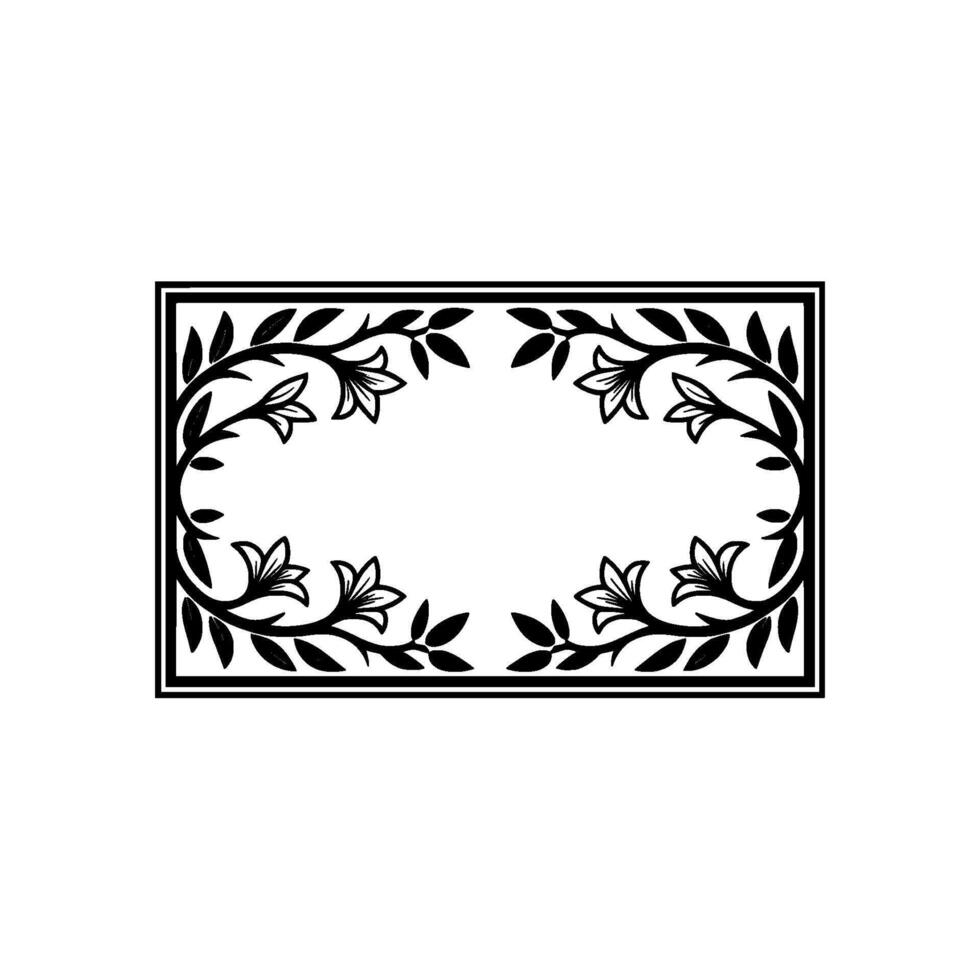 Elegant Floral Frame, Vintage Botanical, Lily vector