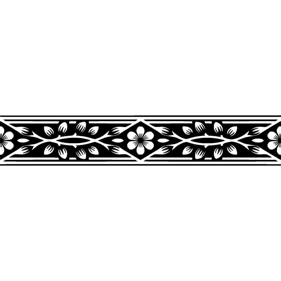Intricate Floral Border, Vintage , Elegant Ornamentation, Texture vector