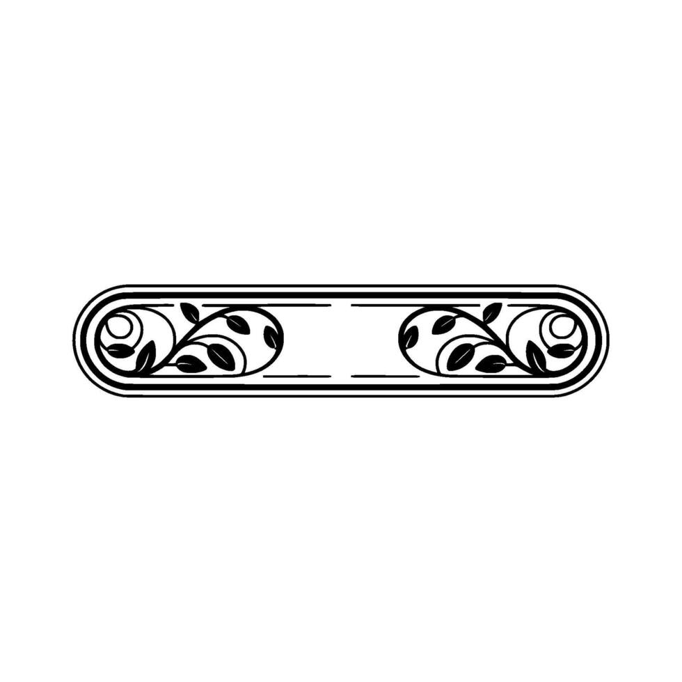 Elegant Oval Ornament, Vintage Botanical Border vector