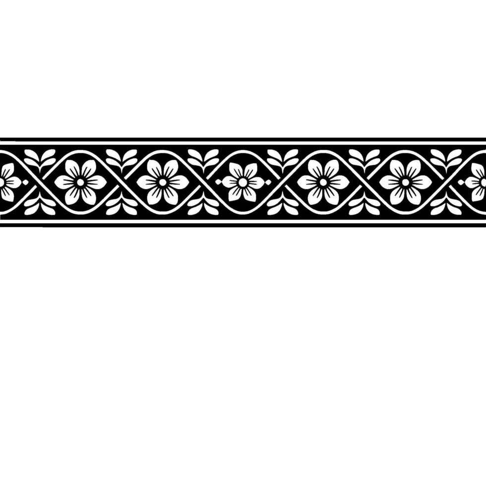 Elegant Floral Border, Vintage Style, Decorative Element, alternate version 9 vector