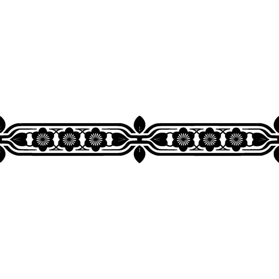 Art Deco Floral Border, Elegant Element, Motif vector