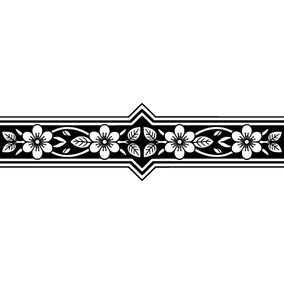 Elegant Floral Border, Vintage , Minimalist Aesthetic, Delicate vector