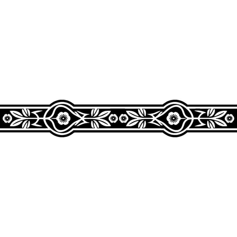 Art Deco Border, Elegant Floral , Vintage Style vector