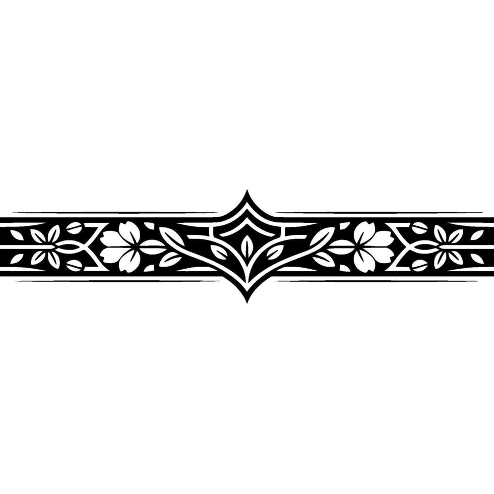 Art Nouveau Floral Border, Elegant, Decorative vector