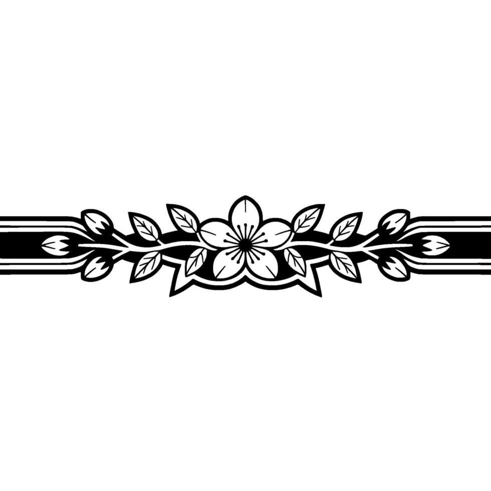 Elegant Floral Border, Art Deco Style, Minimalist, Blossom vector