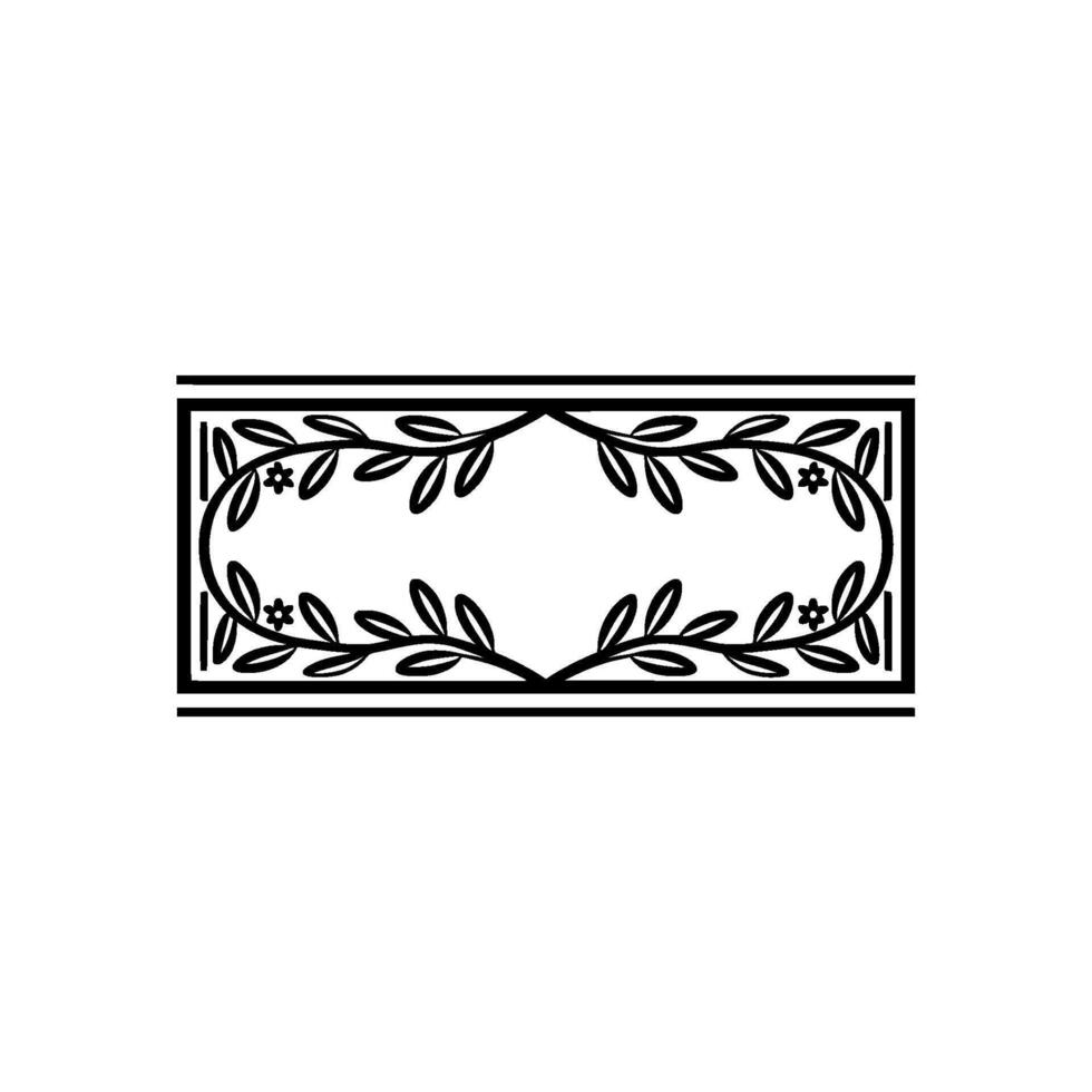 Elegant Botanical Frame, Vintage Element, Laurel vector