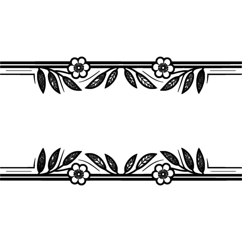 Elegant Floral Border, Vintage Style, Decorative Element, alternate version 10 vector