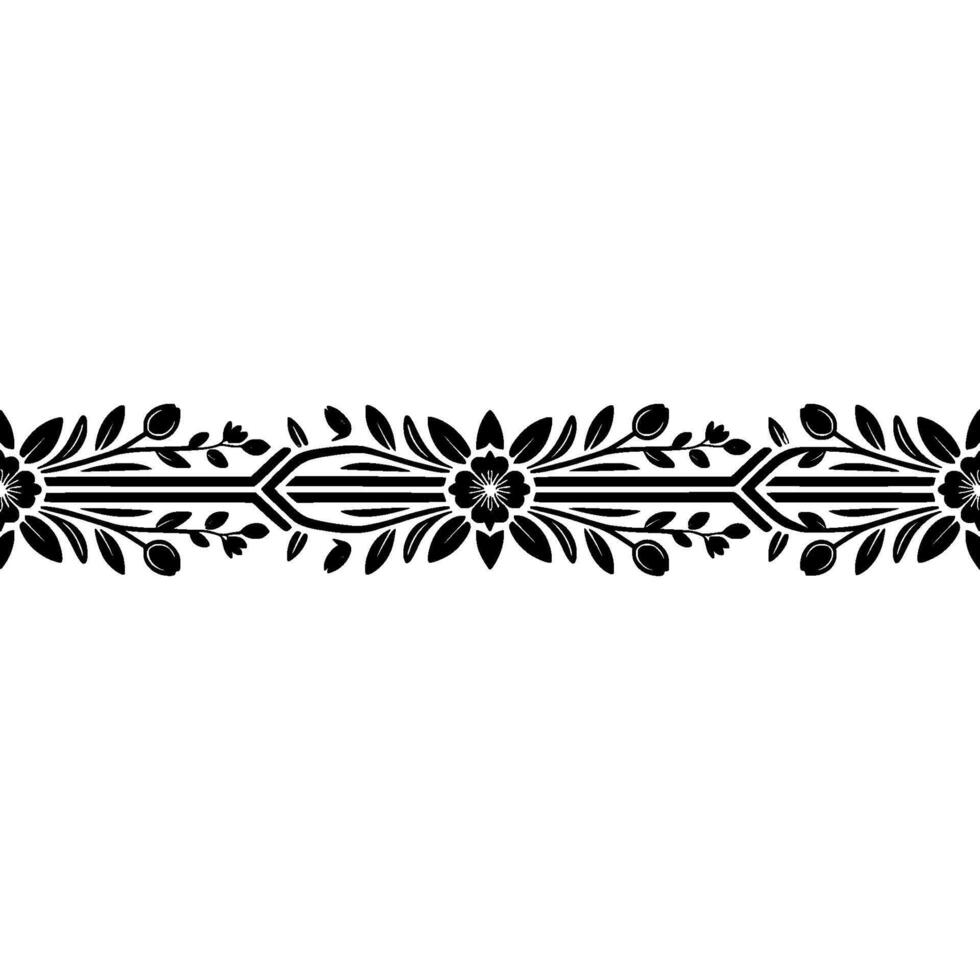 Elegant Floral Border, Vintage Style, Decorative Element, alternate version 11 vector