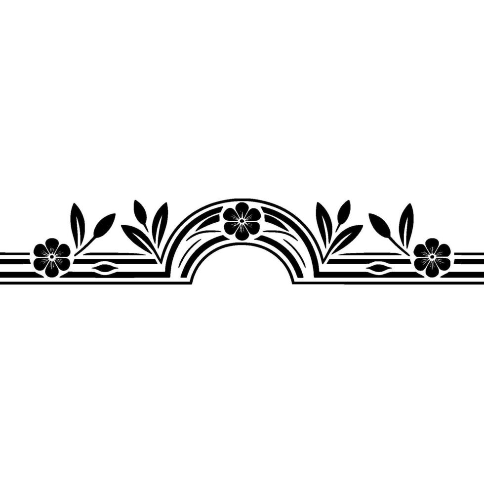 Elegant Floral Arch Border, Vintage vector