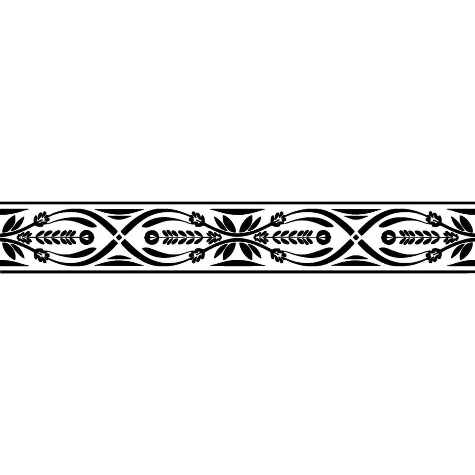 Elegant Black Ornamental Border, Vintage, Motif vector