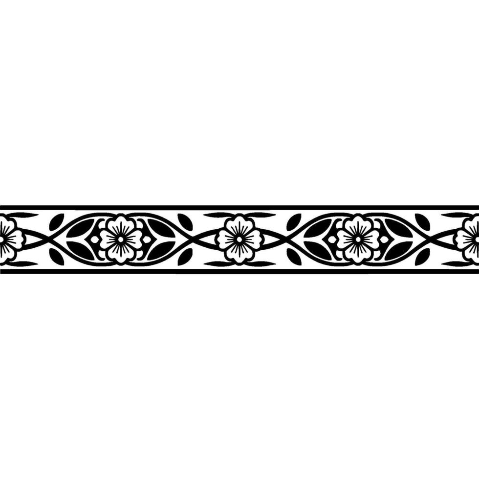 Elegant Floral Border, Vintage , Decorative Element, alternate version 183 vector