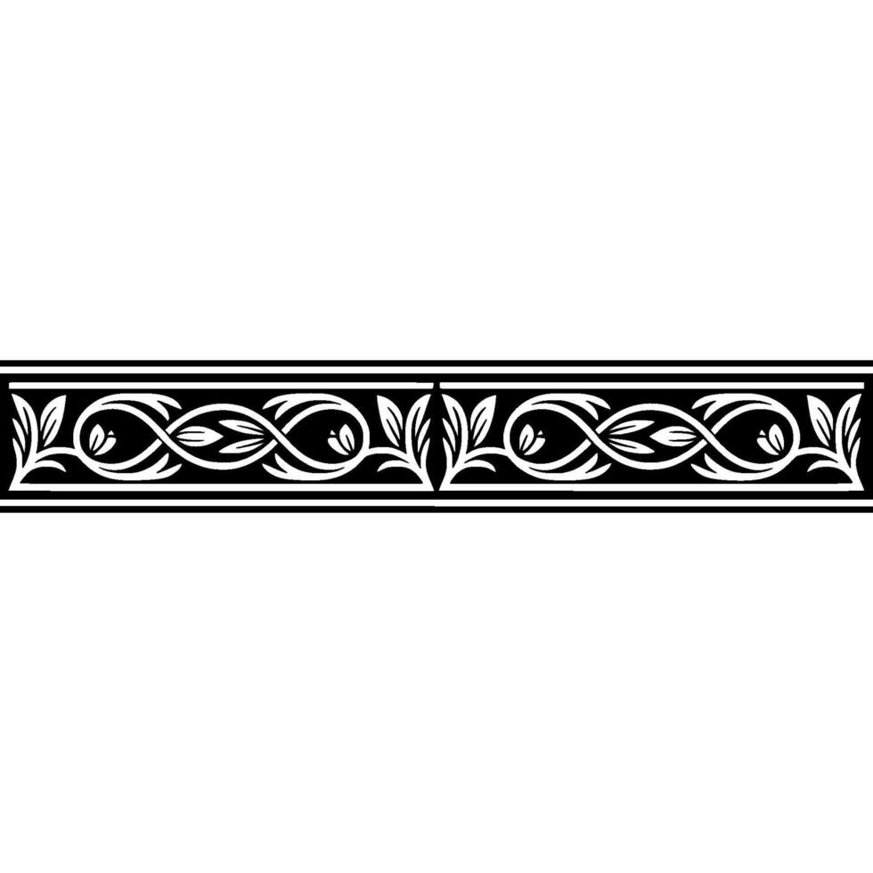Elegant Celtic Border, Detailed Floral Ornamentation, Ornament vector