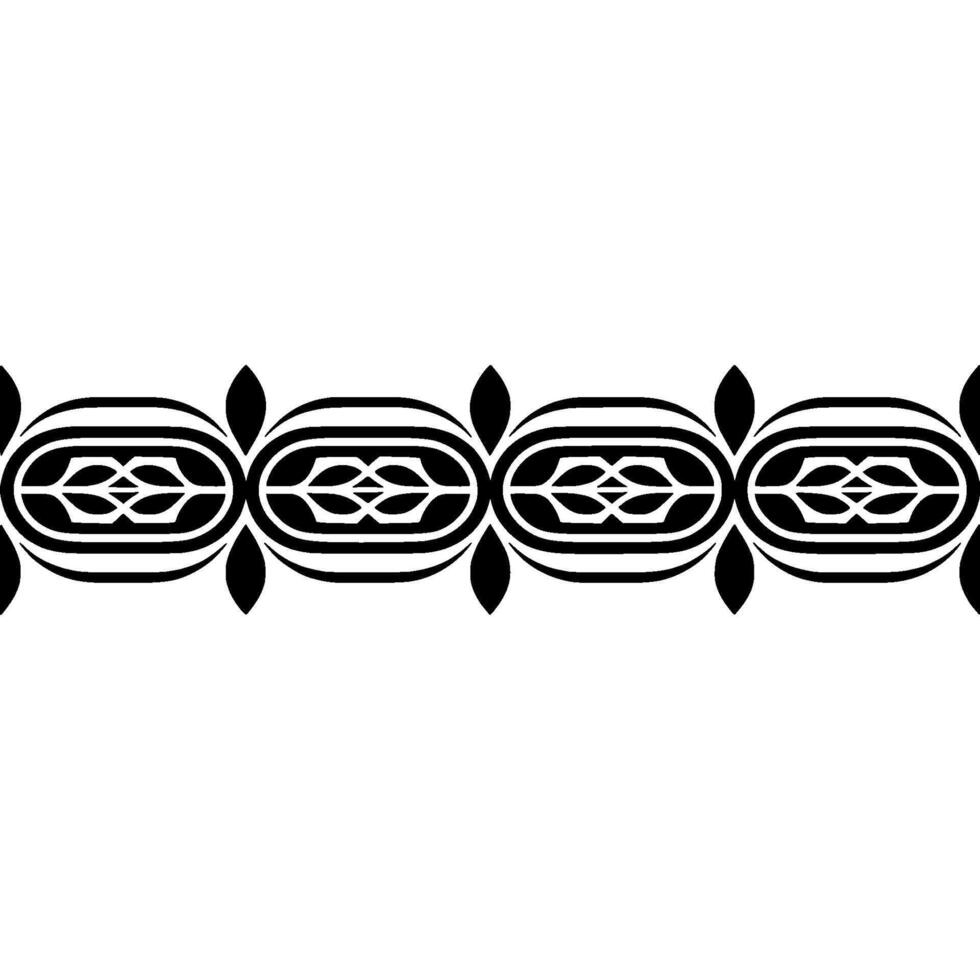 Intricate Tribal Border, Stylized Black , Decorative Element vector