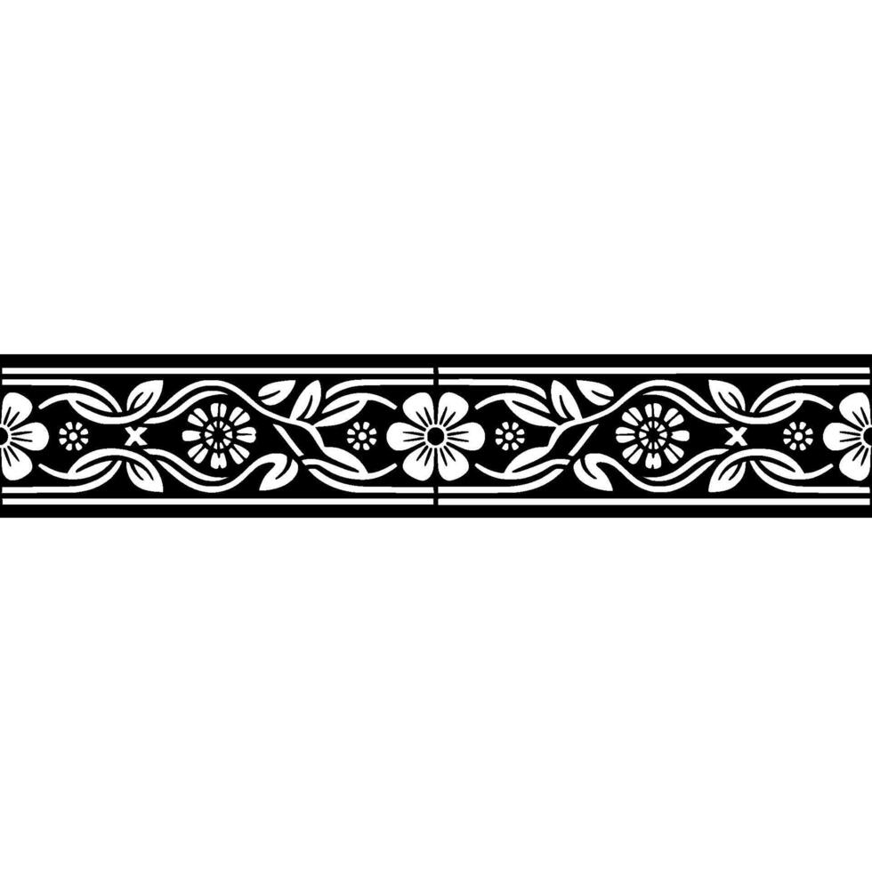 Elegant Floral Border, Vintage , Decorative Element, alternate version 191 vector