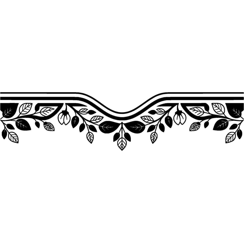 Elegant Botanical Border, Vintage Style, Decorative Element - Ornamental vector