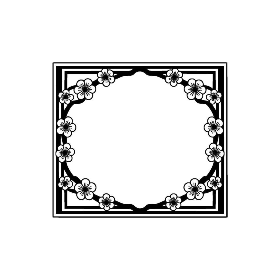Elegant Floral Square Frame, Minimalist, Decorative vector