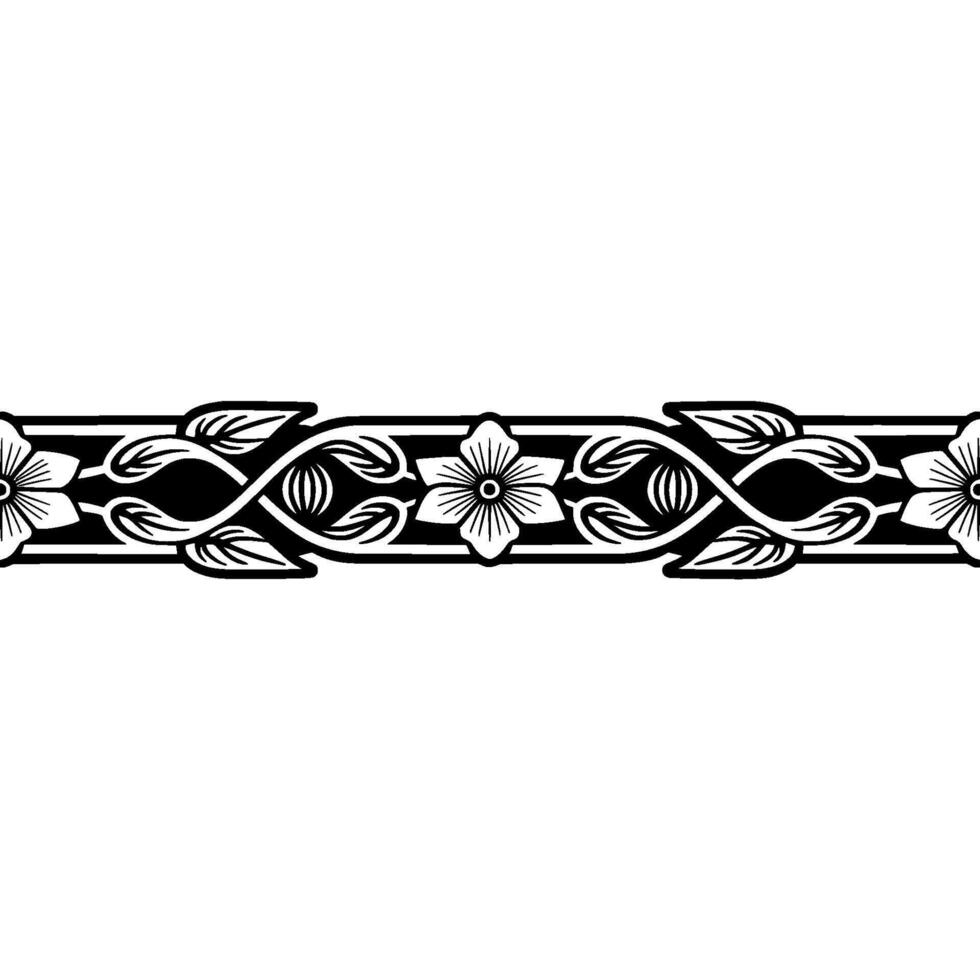Elegant Floral Border, Vintage , Decorative Element, Refined vector