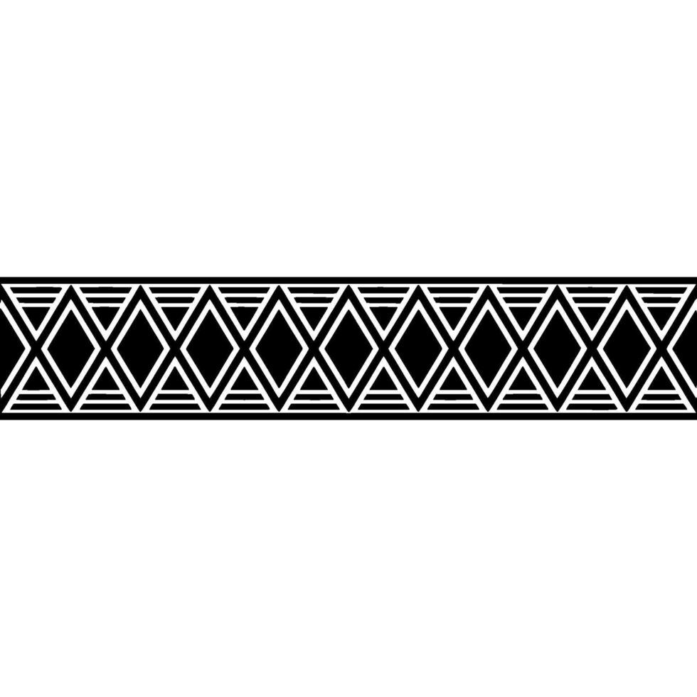 Geometric Deco Border, Minimalist Pattern - Repeating vector