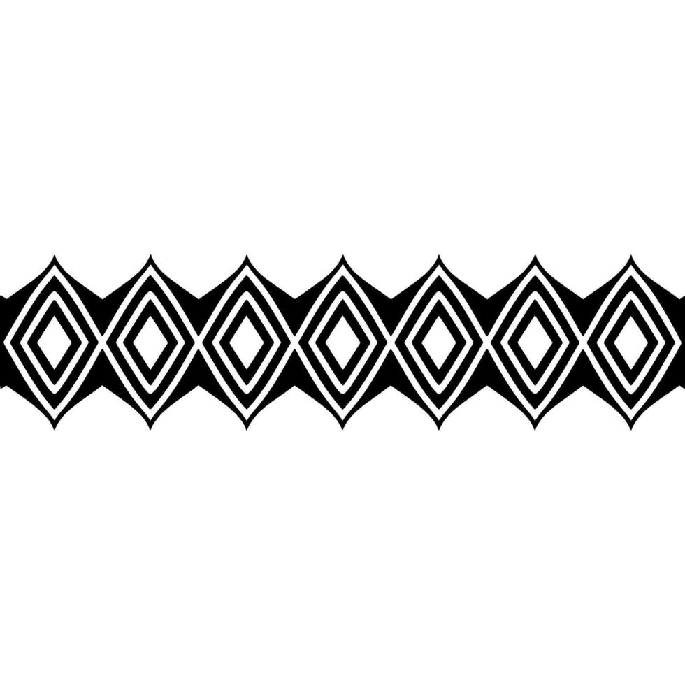 Geometric Border, Stylized Diamond Pattern, Minimalist, Textile vector