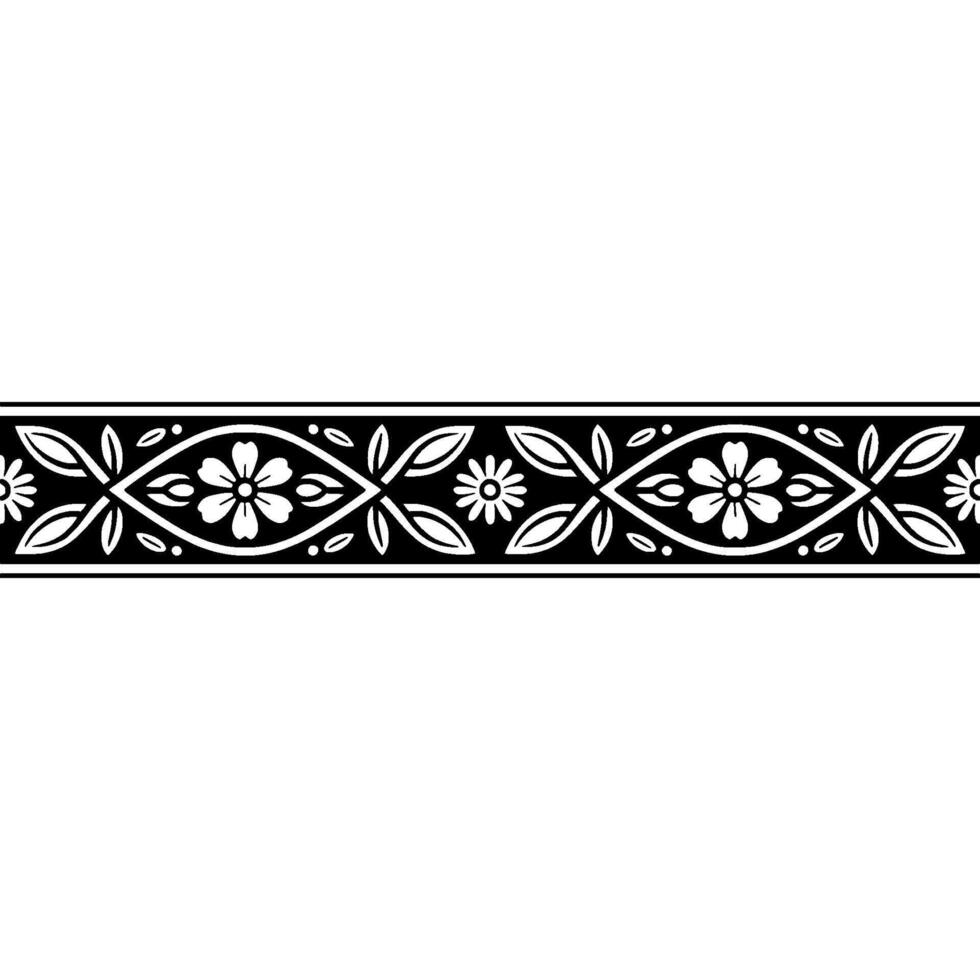 Elegant Floral Border, Vintage Style, Decorative Element, alternate version 12 vector