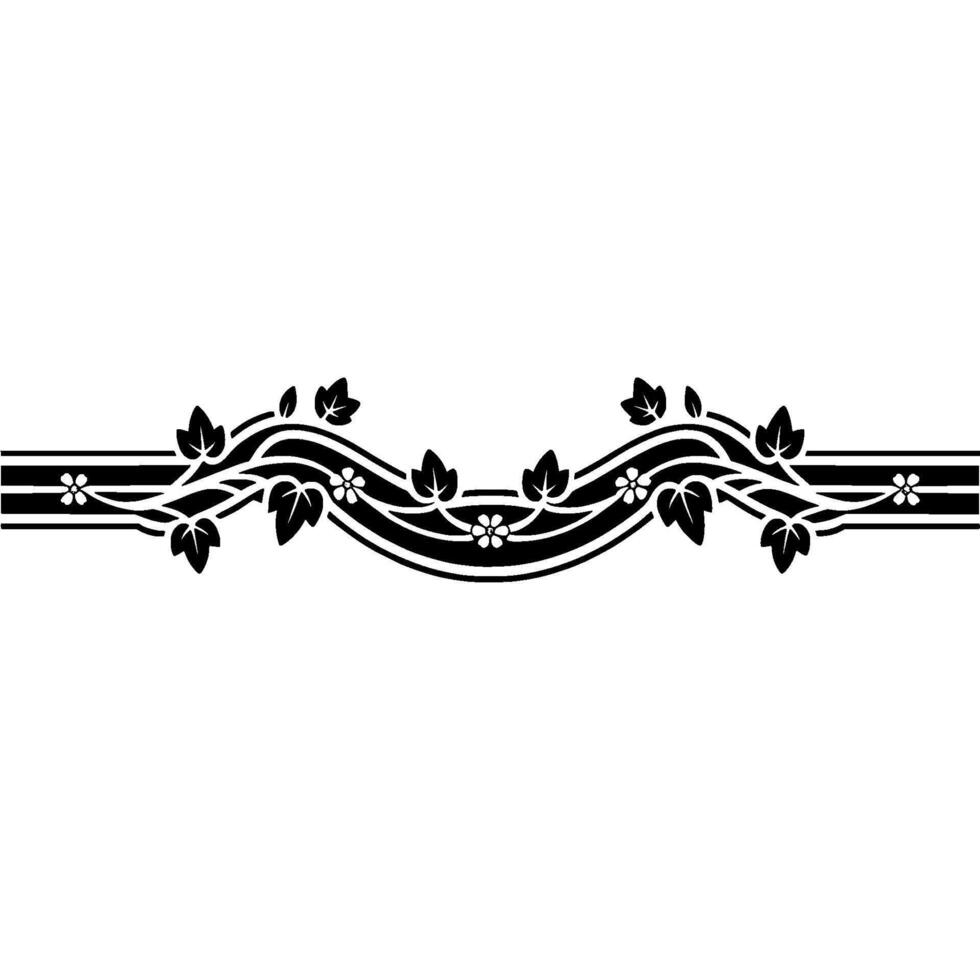 Elegant Botanical Border, Art Deco Style, Vine vector