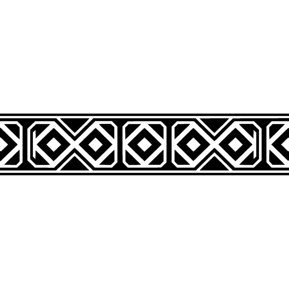 Geometric Border, Black White Deco Pattern, Abstract vector