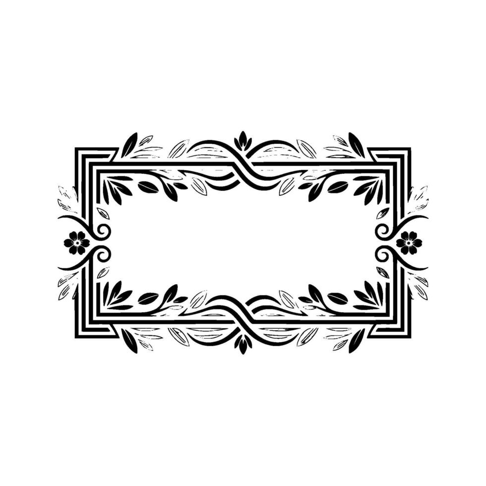 Elegant Vintage Frame, Botanical Ornamentation, Ornament vector