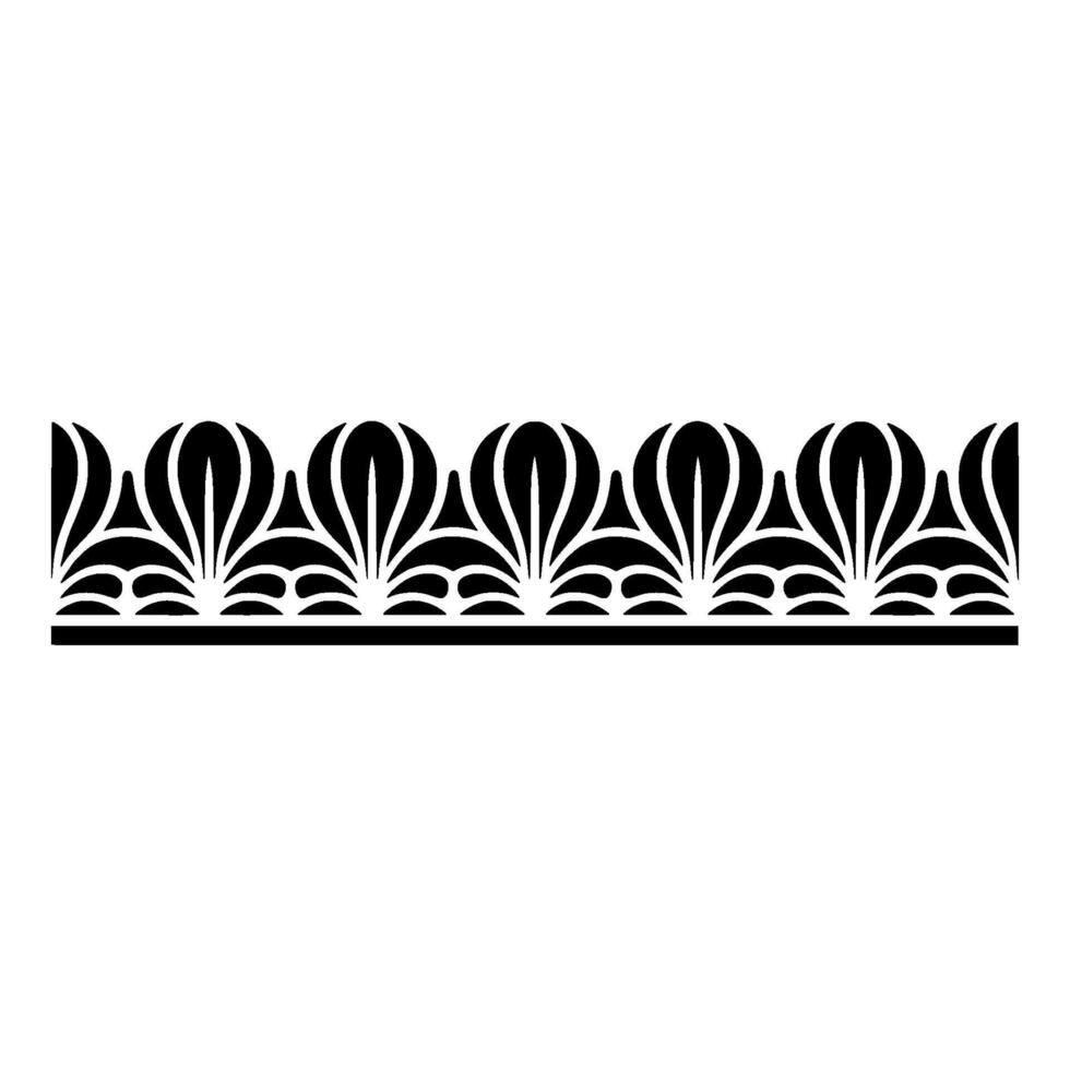 Art Deco Botanical Border, Elegant Element - Pattern vector