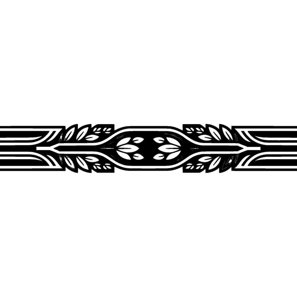 Art Deco Botanical Border Elegant Element, Floral vector